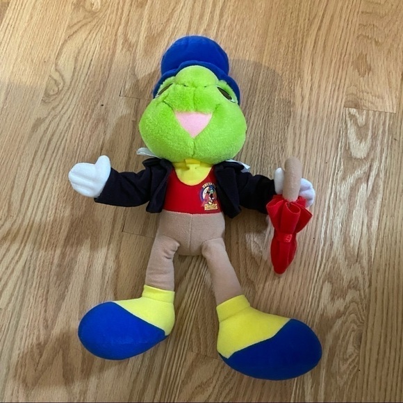 Vintage Jiminy Cricket Disney Plush Toy 90s Pinocchio Jimmy - Picture 2 of 8